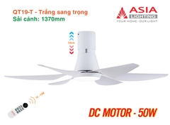 Quạt Trần Động Cơ DC Asia Lighting QT19-T (Màu Trắng Sang Trọng)
