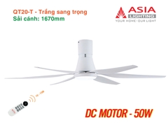 Quạt Trần Động Cơ DC Asia Lighting QT20-T (Màu Trắng Sang Trọng)