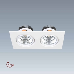 Đèn LED Downlight Âm Trần Mặt Vuông Khung Sắt Sơn Tĩnh Điện Anfaco AFC 318/2 LED 12W