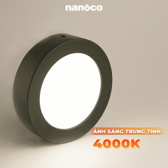 Đèn Ốp Trần Nổi Hình Tròn Viền Đen Nanoco NPL24RB