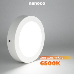 Đèn Ốp Trần Nổi Hình Tròn Viền Trắng Nanoco NPL12R