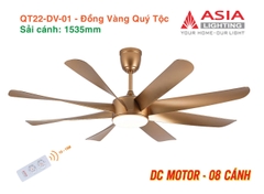 Quạt Trần Động Cơ DC Asia Lighting QT22-DV-01 (Màu Đồng Vàng Quý Tộc)