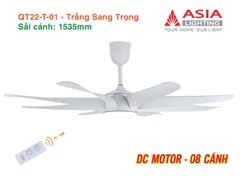 Quạt Trần Động Cơ DC Asia Lighting QT22-T-01 (Màu Trắng Sang Trọng)