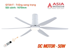 Quạt Trần Động Cơ DC Asia Lighting QT20-T (Màu Trắng Sang Trọng)