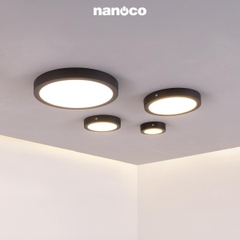 Đèn Ốp Trần Nổi Hình Tròn Viền Đen Nanoco NPL12RB