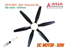 Quạt Trần Động Cơ DC Asia Lighting QT19-DEV (Màu Đen Vàng Quý Tộc)