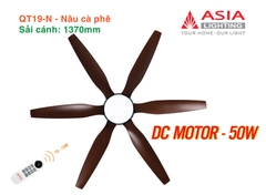 Quạt Trần Động Cơ DC Asia Lighting QT19-N (Màu Nâu Cà Phê)