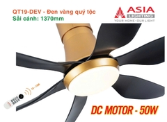 Quạt Trần Động Cơ DC Asia Lighting QT19-DEV (Màu Đen Vàng Quý Tộc)