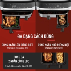 Nồi chiên không dầu điện tử Tefal Dual Easy Fry & Grill EY905D10