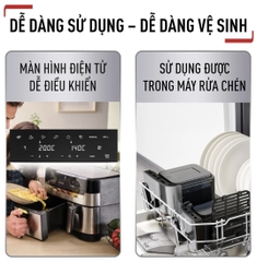 Nồi chiên không dầu điện tử Tefal Dual Easy Fry & Grill EY905D10