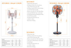Quạt Đứng Asia Lighting Hai Đầu Cao Cấp QC12-360-01