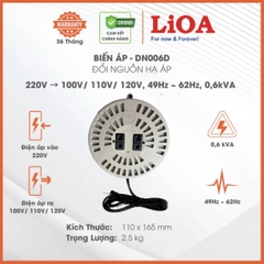 Biến áp đổi nguồn hạ áp 1 pha LiOA dây đồng