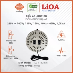 Biến áp đổi nguồn hạ áp 1 pha LiOA dây đồng