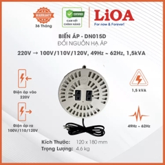 Biến áp đổi nguồn hạ áp 1 pha LiOA dây đồng