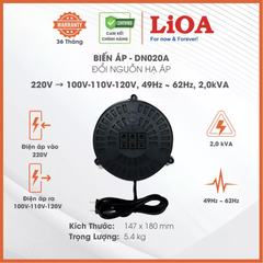 Biến Áp Đổi Nguồn Hạ Áp 1Pha LiOA 2kVA DN020A