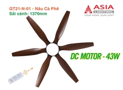 Quạt Trần Động Cơ DC Asia Lighting QT21-N-01 (Màu Nâu Cà Phê)