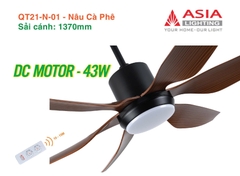 Quạt Trần Động Cơ DC Asia Lighting QT21-N-01 (Màu Nâu Cà Phê)