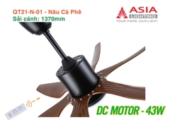 Quạt Trần Động Cơ DC Asia Lighting QT21-N-01 (Màu Nâu Cà Phê)