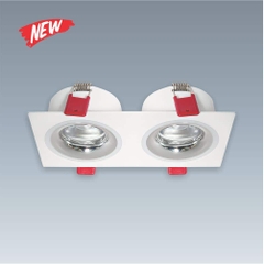 Đèn LED Downlight Âm Trần Đôi Chóa Gương Vòm Trắng Anfaco AFC 770 T/2 LED 7W