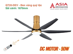 Quạt Trần Động Cơ DC Asia Lighting QT20-DEV (Màu Đen Vàng Quý Tộc)
