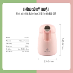 SẢN PHẨM NGỪNG KINH DOANH - Bình giữ nhiệt Baby Inox 316 Elmich EL8017 dung tích 300ml