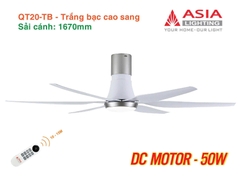 Quạt Trần Động Cơ DC Asia Lighting QT20-TB (Màu Trắng Bạc Cao Sang)