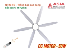 Quạt Trần Động Cơ DC Asia Lighting QT20-TB (Màu Trắng Bạc Cao Sang)