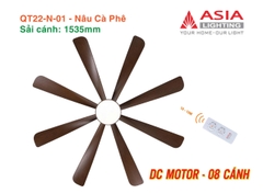 Quạt Trần Động Cơ DC Asia Lighting QT22-N-01 (Màu Nâu Cà Phê)