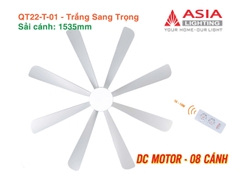 Quạt Trần Động Cơ DC Asia Lighting QT22-T-01 (Màu Trắng Sang Trọng)