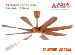 Quạt Trần Động Cơ DC Asia Lighting QT22-G-01 (Màu Gỗ Tự Nhiên)