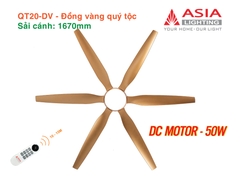 Quạt Trần Động Cơ DC Asia Lighting QT20-DV (Màu Đồng Vàng Quý Tộc)