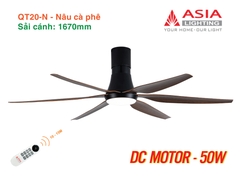 Quạt Trần Động Cơ DC Asia Lighting QT20-N (Màu Nâu Cà Phê)
