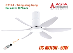 Quạt Trần Động Cơ DC Asia Lighting QT19-T (Màu Trắng Sang Trọng)