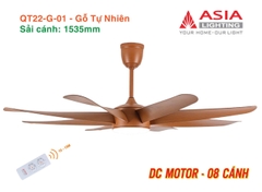 Quạt Trần Động Cơ DC Asia Lighting QT22-G-01 (Màu Gỗ Tự Nhiên)
