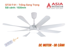 Quạt Trần Động Cơ DC Asia Lighting QT22-T-01 (Màu Trắng Sang Trọng)
