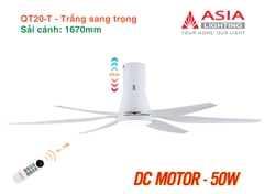 Quạt Trần Động Cơ DC Asia Lighting QT20-T (Màu Trắng Sang Trọng)