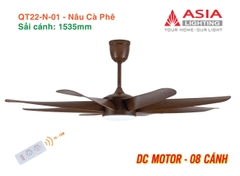 Quạt Trần Động Cơ DC Asia Lighting QT22-N-01 (Màu Nâu Cà Phê)