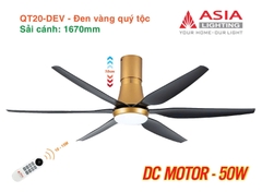 Quạt Trần Động Cơ DC Asia Lighting QT20-DEV (Màu Đen Vàng Quý Tộc)