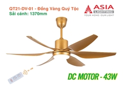 Quạt Trần Động Cơ DC Asia Lighting QT21-DV-01 (Màu Đồng Vàng Quý Tộc)