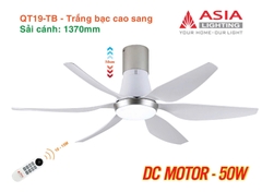 Quạt Trần Động Cơ DC Asia Lighting QT19-TB (Màu Trắng Bạc Cao Sang)