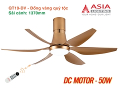 Quạt Trần Động Cơ DC Asia Lighting QT19-DV (Màu Đồng Vàng Quý Tộc)