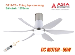 Quạt Trần Động Cơ DC Asia Lighting QT19-TB (Màu Trắng Bạc Cao Sang)