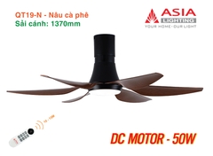 Quạt Trần Động Cơ DC Asia Lighting QT19-N (Màu Nâu Cà Phê)