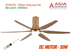 Quạt Trần Động Cơ DC Asia Lighting QT20-DV (Màu Đồng Vàng Quý Tộc)