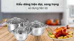 Bộ Nồi Inox Kangaroo 5 lớp KG 878