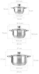 Bộ Nồi Inox Kangaroo 5 lớp KG 878