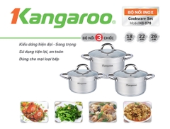 Bộ 3 nồi inox 5 đáy Kangaroo KG876