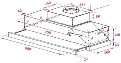 Máy Hút Mùi Lắp Âm Dạng Kéo Teka CNL 9815 PLUS