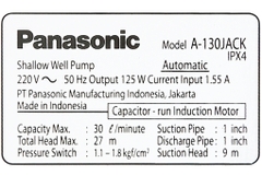 Máy Bơm Tăng Áp PANASONIC A-130JACK