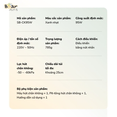 ㅤSẢN PHẨM NGỪNG KINH DOANH - Máy Hút Chân Không Bear SB-CK95W